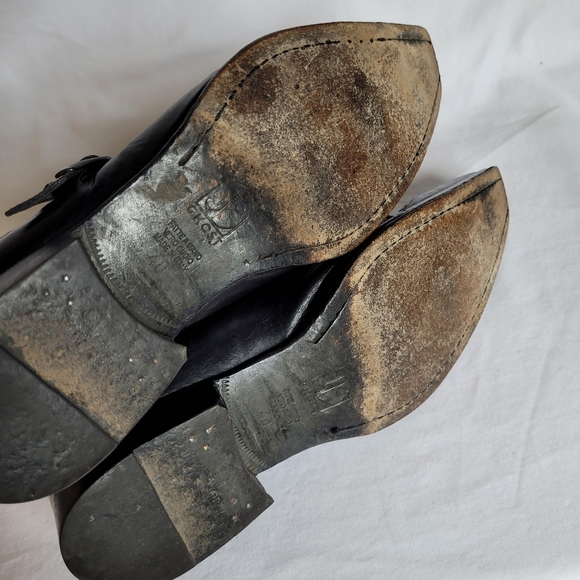 Jo Ghost Distressed Italian Leather Black Slip On Loafers Shoes Size 40 READ - Picture 12 of 12